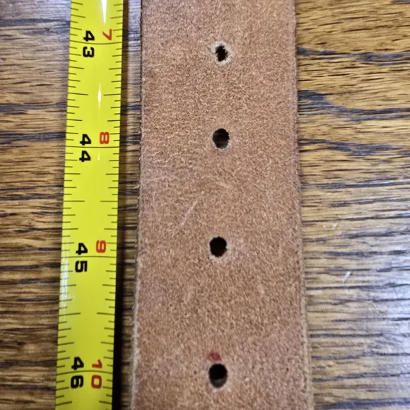 Vintage Western Genuine Leather Tooled Belt Deer Forest Scene Made USA Hunting - Picture 11 of 13